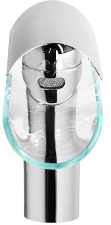 Glas Wasserfall Wasserhahn,Waschbecken Bad Armatur Einhebelmischer,Waschtischarmatur Für Bad,Fliesenduschkopf hat,3/8-Zoll-Schnittstelle,Für Küchen, Badezimmern, Restaurants