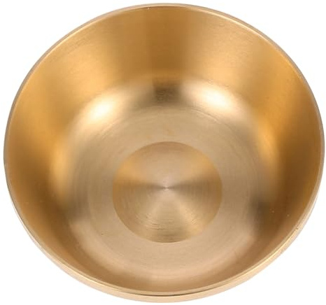 Healeved Bol D'offrande Tibétain en Laiton Pur Bol D'eau Rituel 8 Pouces pour Décoration de Temple Salle de Yoga et Maison Récipient Bouddhiste de Concentration Divine