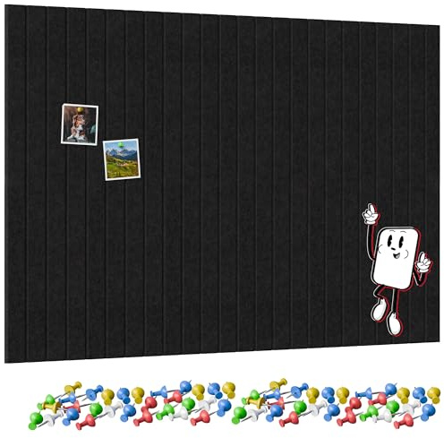 ALLboards Filzpaneele, Filz-Korktafeln für die Wand 120x80 cm (schwarz) + GRATIS