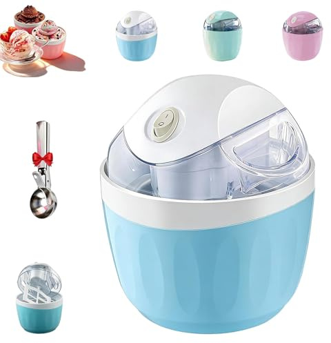 Mini Gelatiera Domestica, Gelatiera Personale Monoporzione per Yogurt Gelato E Sorbetto Fatti in Casa – Ciotola Refrigerante Da Freezer per Preparare Sani Dessert Individuali(Blue)