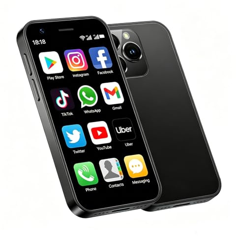 Longben 4G Mini Smartphone Ersatzhandy, 3,0 Zoll, Dual SIM, 2000mAh, Android 10, Schwarz, 3GB+64GB