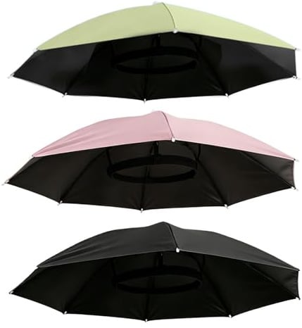 Chapeau Parasol, 3 Pièces Pêche Jardinage Chapeaux Imperméables, Chapeau Parapluie De Tete, Chapeaus Coupe Vent Drôle pour Enfant Adultes, Parapluies À Grande Tête Chapeaux Plage, pour Hommes Femmes