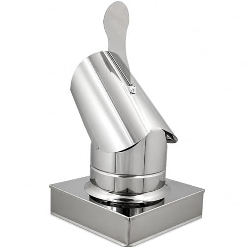 MAKA Comignolo Gallo Quadro, Terminale per Canna Fumaria Camino Stufa a Legna Pellet e Gas, Cappello Antipioggia Aspirafumo Base Quadra (300x300 mm - Zincato)