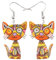 BONSNY Katzen-Ohrringe, Acryl, Kätzchen-Anhänger, baumelndes Muster, für Damen und Mädchen, Acryl, Ohne Stein
