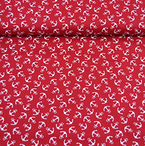 MAGAM-Stoffe Anker Classic Baumwollstoff Oeko-Tex Meterware 50cm (03. Rot)