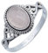 mantraroma Ring Silber 925 Damen Rosenquarz Edelstein rosa ausgefallen verspielt