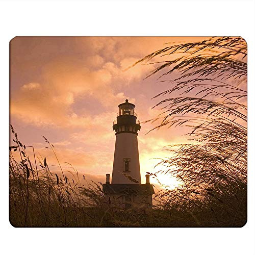Nicokee Lighthouse Rectangle Gaming Mousepad Lighthouse with Sunset Mouse Pad Mouse Mat for Computer Desk Laptop Office 9.5 X 7.9 Inch Non-Slip Rubber
