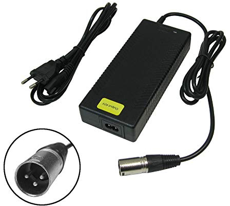Trade-Shop eBike Netzteil 42V 3A Ladegerät Ladekabel für 36V Akkus mit 18,5mm x 15,5mm 3pin XLR Anschluss Stecker für 36V Akkus ersetzt HP1202L3