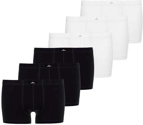 Götzburg Herren Boxershorts/Pants im 6er Pack (DE/NL/SE/PL, Alphanumerisch, L, Regular, Regular, 3 x schwarz | 3 x weiß)