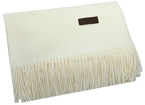 PB-SOAR Unisex XXL Einfarbiger Schal für Winter, Schals Winterschal Damenschal Halstuch Umschlagtuch Pashmina Stola mit Fransen (Creme Weiß)