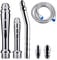 Dusche Analdusche mit 3 Duschköpfe, Dusche Mit 59 Zoll Brauseschlauch und 3 Stück Kit, Klistierspritze Set Für Frauen Männer (Silber)