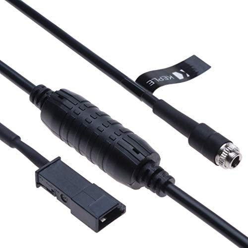 Entrada AUX Cable de Audio Adaptador para Cabina Compatible con E39 E46 E53 BM54 X5 Navegador Reproductor de CD con Pantalla 16:9 | 3 Clavijas Cargador Transmisor Conector Extensión Macho | 1.5m
