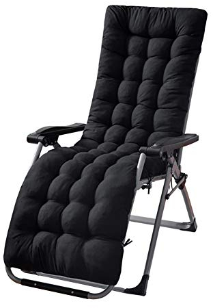 HotYou Auflage für Deckchair Liege-Stuhl Polster-Auflage mit Schaumflockenfüllung, Auflage für Garten-Lieg,Schwarz,170 * 53 * 8 cm