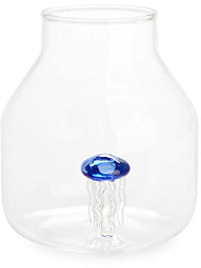 balvi Blumenvase Blau Farbe Vase Medusa Glas konisch nach innen Original dekorative Vase mit Blumen i