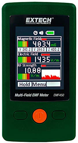 Emf Messgerät, Multifeld, Dreifachachachse, Genauigkeit: 15 %, Außentiefe: 21 mm, Außenhöhe: 115 mm, Außenbreite: 60 mm, Anzeigetyp: TFT LCD, Messwerte elektrisches Feld, Magnetfeld, RF-Feldstren.