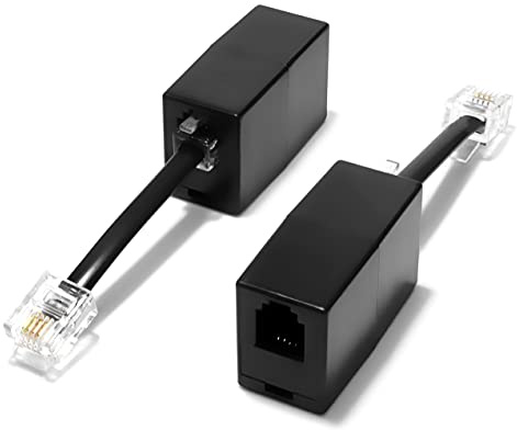 AmzDeals RJ9 auf RJ11 Adapter, Buchse RJ9 (4P4C) Klinke auf Stecker RJ11 (6P4C) Stecker, 2 Stück
