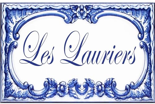 Placa de cerámica con nombre de familia, nombre de Villa u otro texto personalizado a elegir – Placa de 15 x 20 o 20 x 30 cm