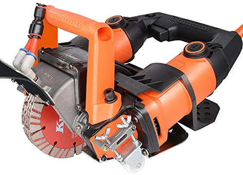 Wall Chaser 5200W 10500R / Min,Fresadora ranurada Fresadora de pared sin polvo, Máx. Profundidad de la ranura 45 mm, Ancho 72 mm Corte para ladrillo, hormigón, mármol (5 piezas de hoja de sierra)
