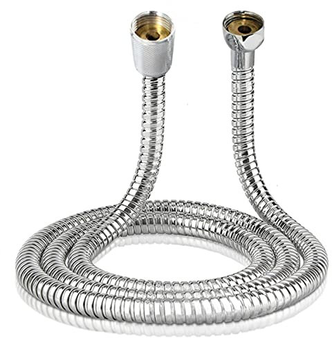 Edelstahl Duschschlauch Flexible Sanit?rschl?uche Badezimmer Duschkopf Schlauch Rohrwascher Wasserpfeifenwascher Bad Duschrohr-Silber,China01 1.5M