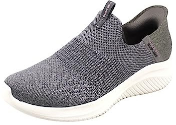 Skechers Women's Ultra Flex 3.0 Smooth Step Sneaker, Grey Knit Jersey Trim, 7 UK