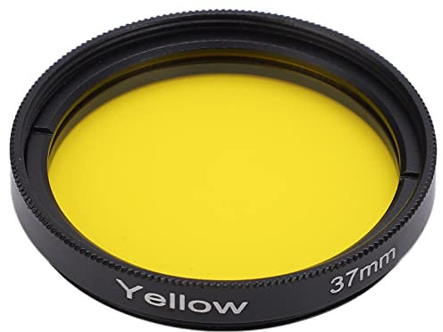 Full Color Lens Filter Set, 37mm SLR Camera Color Filters Kit,Orange Red Yellow Green Blue Filters with lens filter case,Suitable For 37mm Lens Interface(yellow)