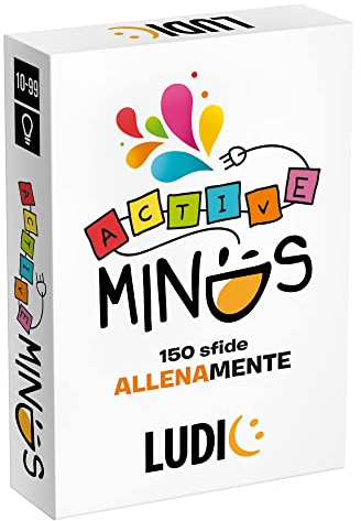 Ludic - Active Minds - 150 Sfide Allenamente | Giochi di Società per Tutta la Famiglia, per Ragazzi e Adulti, Giochi di Carte, Sfide di Logica Divertenti ed Intelligenti e Quiz per Allenare la Mente