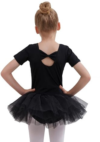 Tancefair Ballet Tutu Dress Girls Ballet Leotard Short Sleeve Ballet Outfit Gymnastics Dance Leotard with Skirt