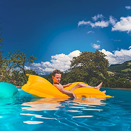 LIVEDECO - Pouf Géant XXL Déhoussable, Flottant pour Piscine, Jaune Pool BiG52