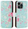 32nd Floral Series 3.0 - Design PU Leather Book Wallet Case Cover for Apple iPhone 14 Pro (6.1), Designer Flower Pattern Wallet Style Flip Case With Card Slots - Spring Blue