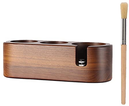 Tamperstation,Kaffee-Stampfstation Holz,Kaffeefilter Tamper Halter Portafilter Mat Stand für 51-54mm,3 Löcher Rutschfeste Kaffeestampfmatte Verteiler,Tamper Station für Kaffeemaschine,Barista Zubehör