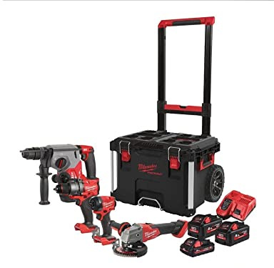 Kit Milwaukee M18FPP4E-555T : 4 machines + 3 batteries + chargeur + PACKOUT