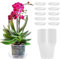Pizsieat 10 Pièces Pot Transparent Orchidée 11,5cm avec Trous De Drainage Et Soucoupes pour Plante, Jardin, Balcon, Extérieur