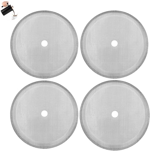 Cafetiere Filter Mesh 4-Pack Universal French Press Replacement Filter Screen, 1000ml Coffee and Tea Makers Stainless Steel Reusable Mesh Filter for Cafetiere Filter 8 Cup / 34 OZ/ 1L
