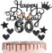 Happy 60th Birthday Cake Topper & Birthday Candles Black Number 60 Candles for Birthday Cake - 60th Birthday Candles Cake Cupcake Topper Birthday Cake Decorations for Women Men Birthday Black