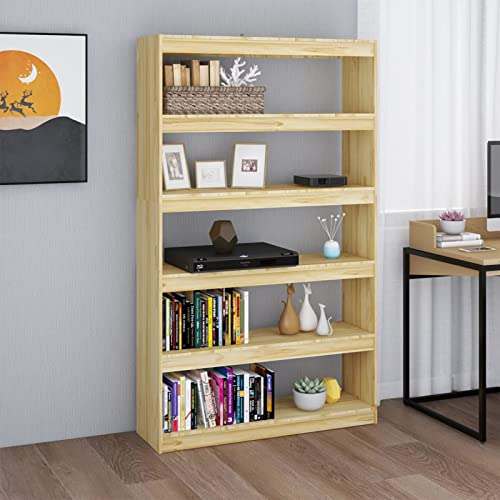 BaraSh Bücherregal/Raumteiler 100x30x167,5 cm Raumtrenner Regal Storage Shelves Raumteiler Regal BüCherregal Wandregal Massivholz Kiefer