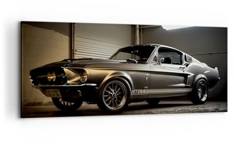 Bilder auf Leinwand 120x50cm Wandbild Autos - 5779 | Sport Auto Klassiker Panorama Groß Wanddekoration Wohnzimmer Schlafzimmer Wanddeko Wand Kunstdruck Wandkunst ARTTOR
