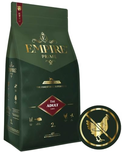 Empire Prime - Monoprotein-HundeFutter 2kg für ausgewachsene Hunde großer Rassen - Hundefutter Trocken Getreidefrei Senior - frische Lamm - hypoallergen - ohne Huhn - Glutenfrei - Natürlich