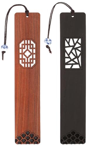 cobee Holz Lesezeichen für Buchliebhaber, 2 Stück handgefertigte Holz Lesezeichen, natürliches hohles Handwerks Lesezeichen, Vintage Lesezeichen Geschenk für Frauen Männer Studenten (G)