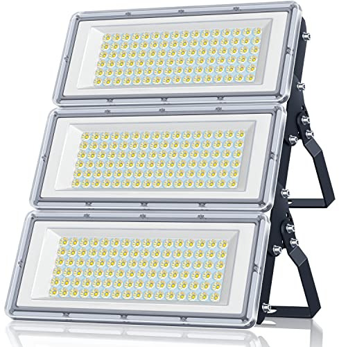 YIQIBRO Projecteur LED Extérieur 300W, 30000LM 6500K 3 en 1 Spot Extérieur IP67 Étanche, 85-265V Lampe LED avec Transformateur,Eclairage de Sécurité pour Jardin Terrasse Garage Usine Stade Square