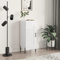 FENLAX Sideboard Kommode Wohnzimmer Sideboard Flur Komodenschrank Für Schlafzimmer Tahta Aparador Beistellschrank 34,5x34x90 cm Hochglanz-Weiß