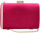 UShopUK Funda rígida de gamuza sintética para novia, graduación, boda, noche, fiesta, bolso de mano, rosa fucsia, medium