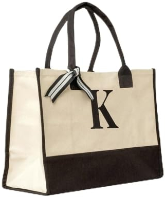 Elberfelder Leinen personalisierte Canvastasche l Geschenkidee l mit robustem Boden l mit Monogramm l Tote Bag l Handtasche l Oeko-Tex-Standard-100 l Einkaufstasche l 100% Baumwolle