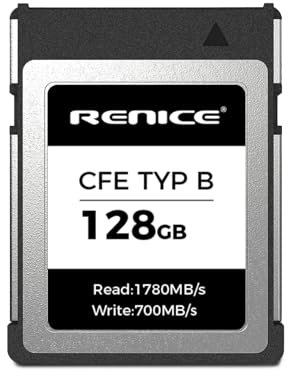 RENICE 128GB CFexpress Karte Typ B Kamera Speicherkarten NVMe PCIe 3.0 TLC Flash Memory Card Max. Lesen 1780MB/s