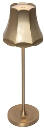 Qazqa - Retro Retro Nachttischlampe | Tischleuchte I Tischlampe I Lampe I Leuchte Gold I Messing wiederaufladbar IP44 - Granny Dimmer I Dimmbar I Außenbeleuchtung - Aluminium Länglich - I LED
