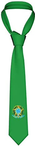 Oudrspo Krawatte mit Wappen der brasilianischen Flagge für Herren, traditionelle Krawatte, moderne neuartige Krawatte, weiche Hochzeitskrawatte für Hochzeit, Abschlussball, Arbeit