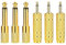 Greluma 6 Stück 3,5 mm TS Buchse auf 6,35 mm Stecker und 1/8 Zoll Mono Stecker auf 1/4 Zoll Buchse Audio Adapterkonverter für Kopfhörer,Mikrofon,Lautsprecher,Gitarre