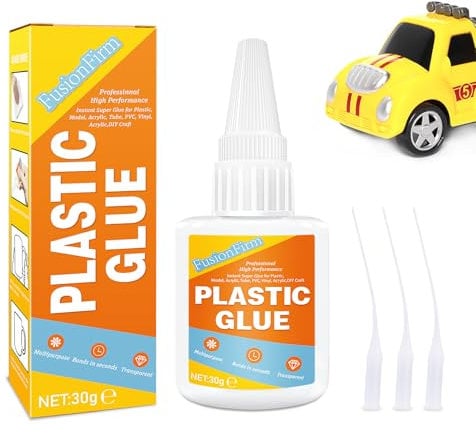 Colla per plastica, 30g Super Glue per unire oggetti di plastica. Adesivo istantaneo per modelli, acrilico, tubo, PVC, vinile, ABS, PBT, PS, PA, PC, PM, MA, nylon