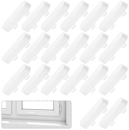 20 piezas de cubiertas de orificio de drenaje, tapas de ventilación de ventana, tapas de drenaje de ventana, tapas de extremo de alféizar de ventana, tapas de drenaje de repuesto (blanco)
