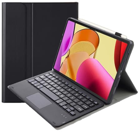 leleyo Tablet Keyboard Trackpad Case for Amazon Fire Max 11 11 Inch Smart Cover Magnetic with Removable Wireless Bluetooth Keyboard Touchpad for Fire Max 11, Black