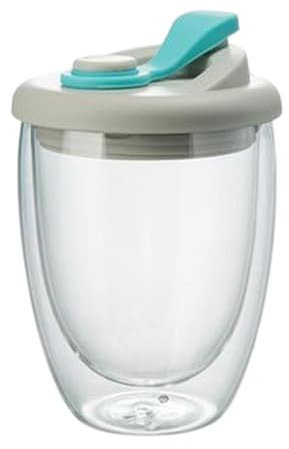 Tasse à café isotherme Generic transparente à double paroi de 350 ml avec couvercle étanche et boucle mobile